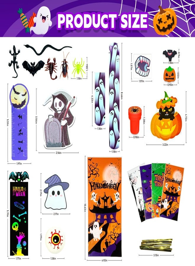 xFFFun 516PCS Halloween Party Favors Bulk for Kids, Goodie Bags Stuffers Stationery Set, Halloween School Treasure Box Toys Classroom Carnival Prizes for Kids, Non Candy Trick or Treat Gifts Bag Fillers - Image 4